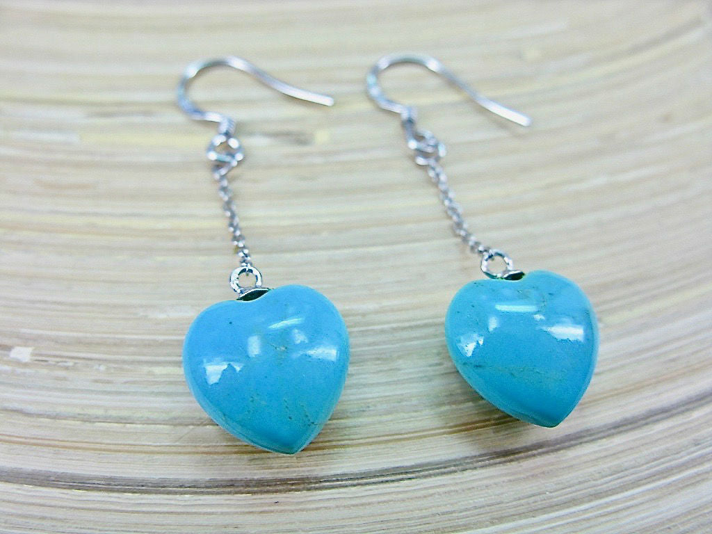 Turquoise Heart 925 Sterling Silver Earrings