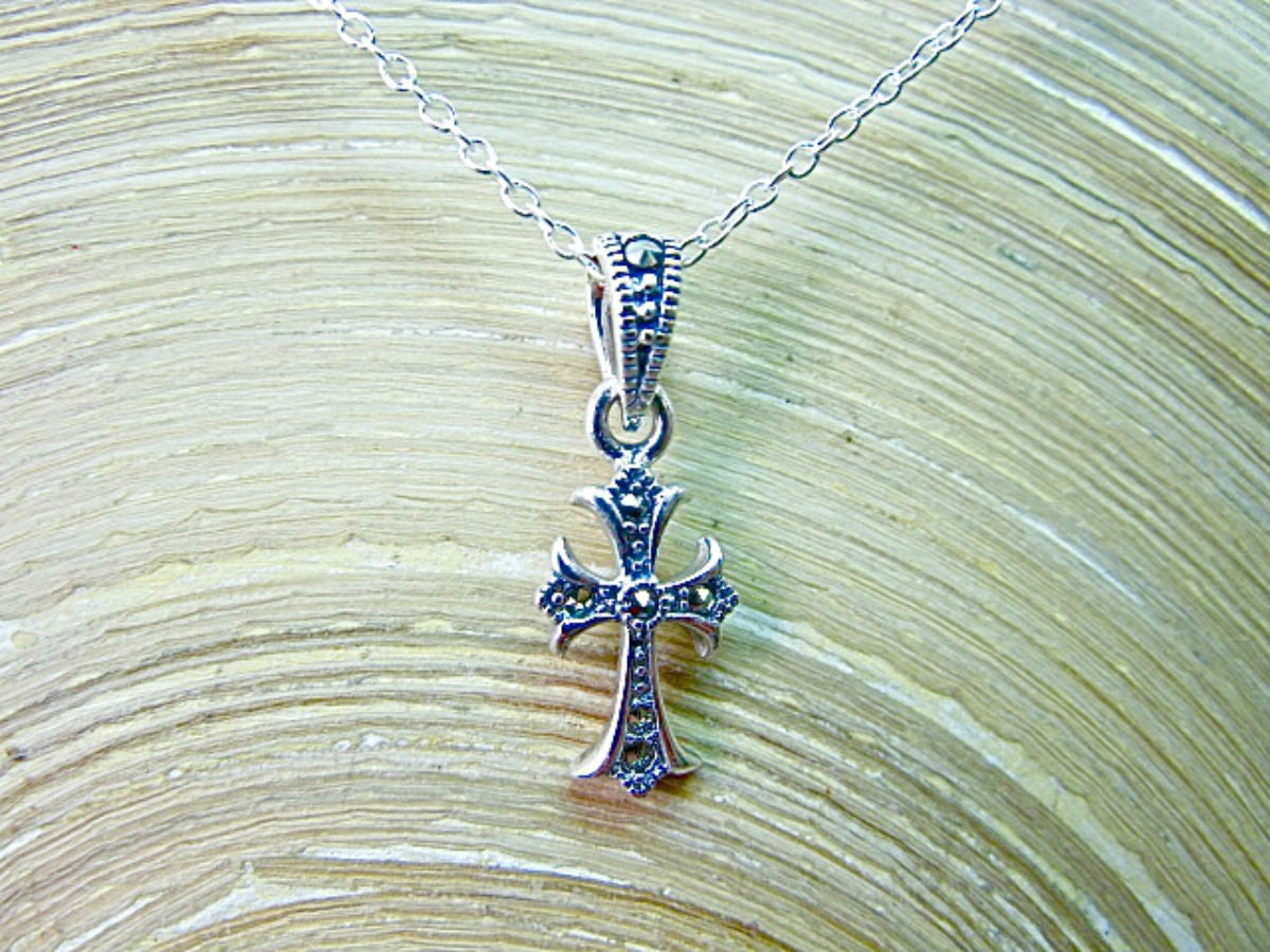 Cross Marcasite 925 Sterling Silver Pendant