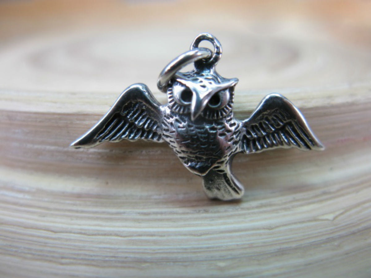 Flying Owl 925 Sterling Silver Pendant