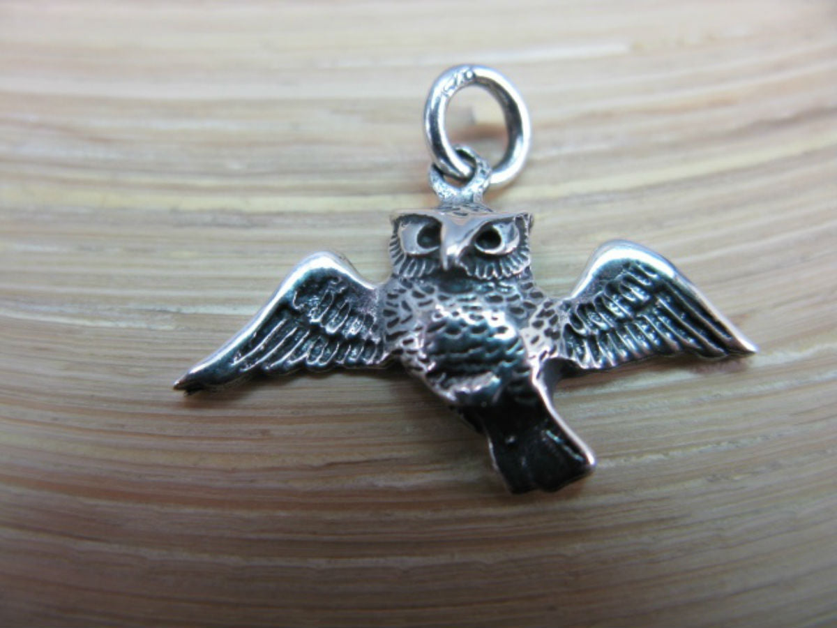 Flying Owl 925 Sterling Silver Pendant