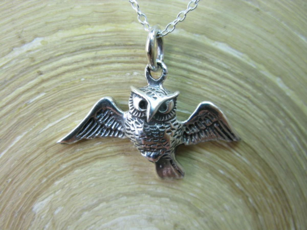 Flying Owl 925 Sterling Silver Pendant