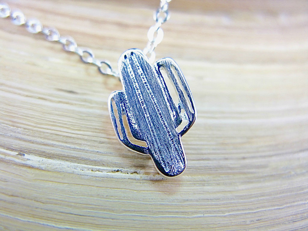 Cactus 925 Sterling Silver Pendant Chain Necklace