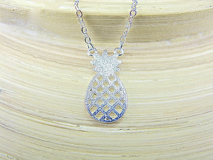 Pineapple Filigree 925 Sterling Silver Pendant Necklace