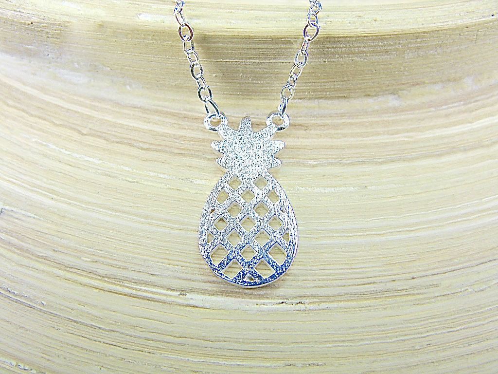 Pineapple Filigree 925 Sterling Silver Pendant Necklace