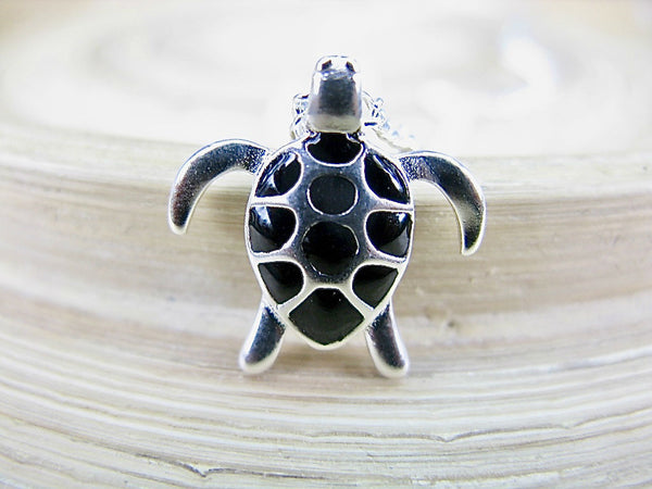 Large Turtle Pendant Chain Necklace 925 Sterling Silver
