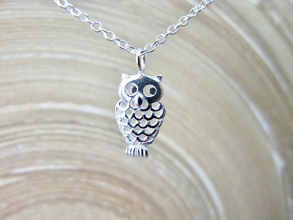 Owl Pendant Chain Necklace in 925 Sterling Silver
