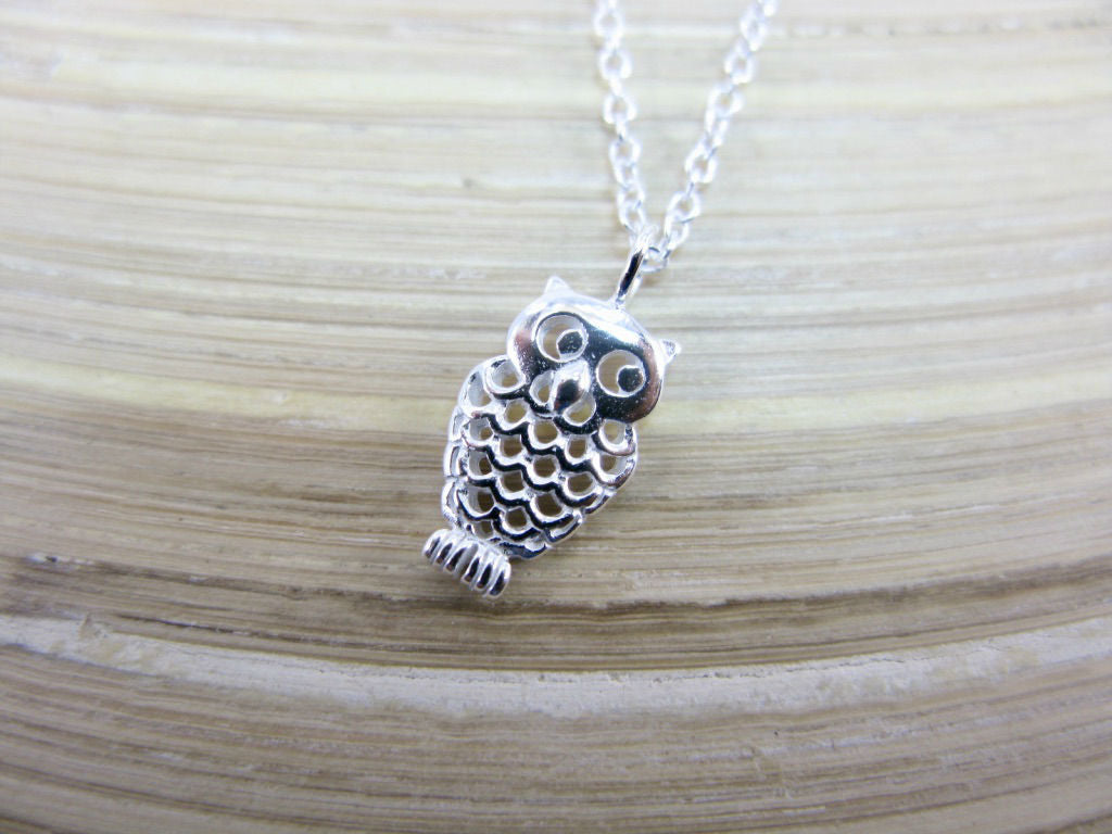 Owl Pendant Chain Necklace in 925 Sterling Silver