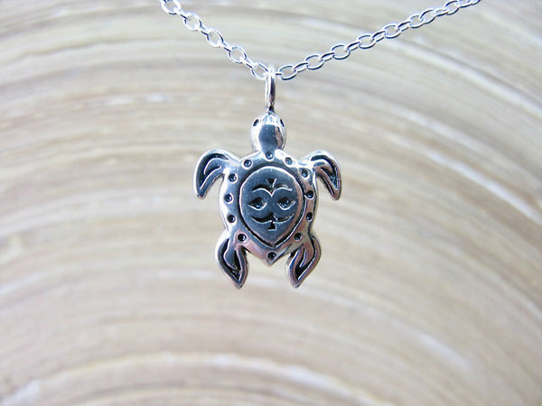 Turtle Pendant Chain Necklace in 925 Sterling Silver