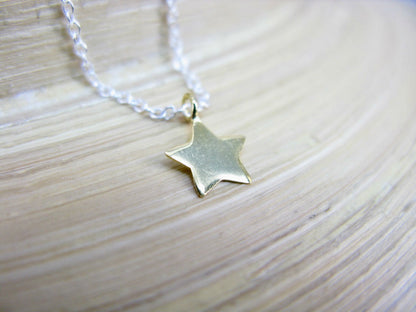 Star Gold Plated 925 Sterling Silver Pendant Chain Necklace