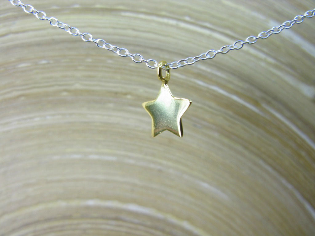 Star Gold Plated 925 Sterling Silver Pendant Chain Necklace