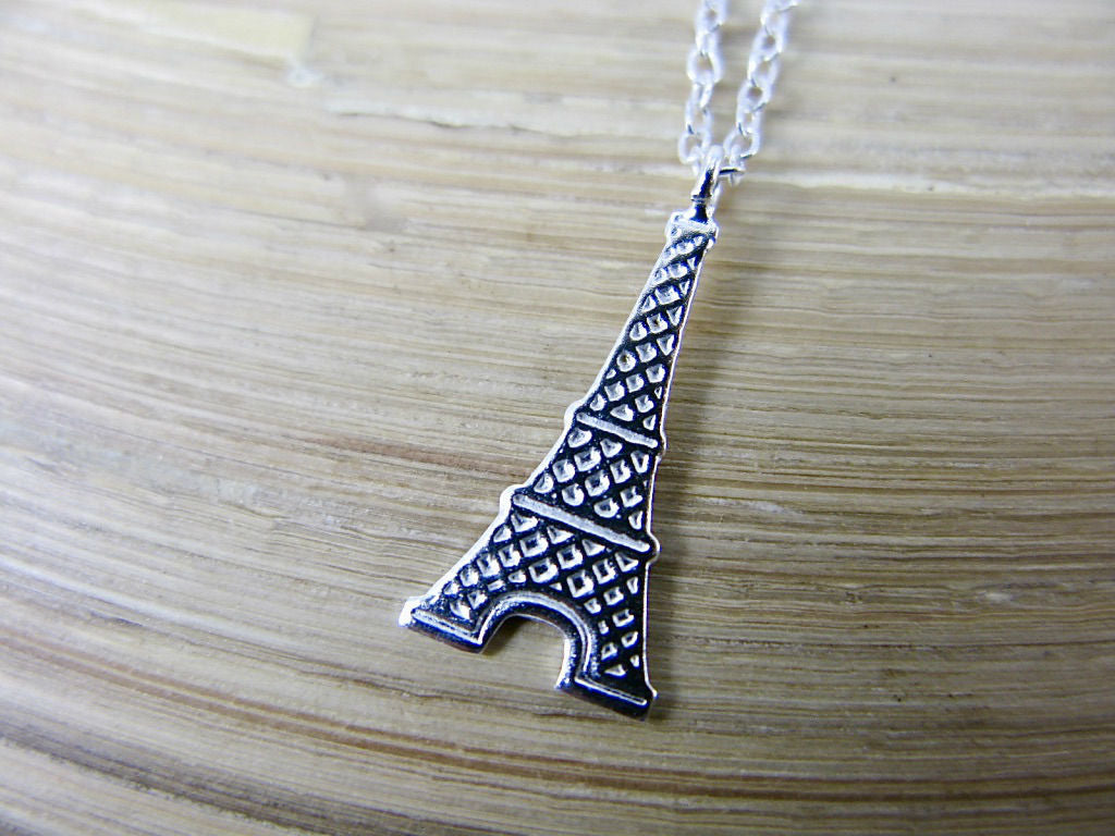 Eiffel Tower 925 Sterling Silver Pendant Chain Necklace