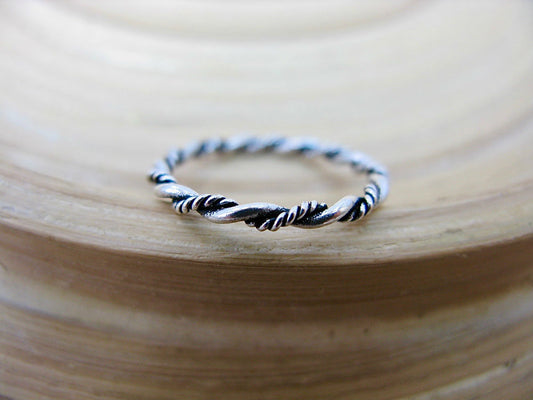 Twisted Eternity Oxidized Band Ring in 925 Sterling Silver