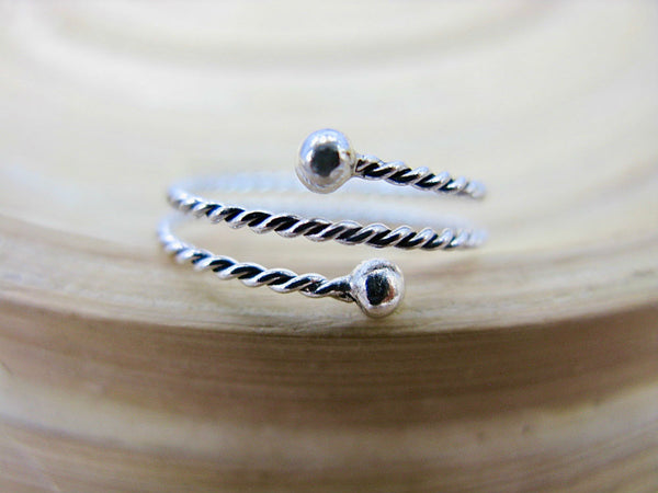Double Twisted Oxidized Band Ring in 925 Sterling Silver
