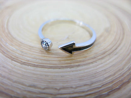 Open Arrow Oxidized Ring in 925 Sterling Silver