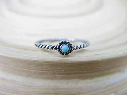 Twisted Oxidized Blue Shell Ring in 925 Sterling Silver