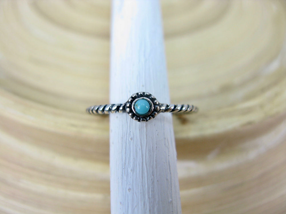 Twisted Oxidized Blue Shell Ring in 925 Sterling Silver
