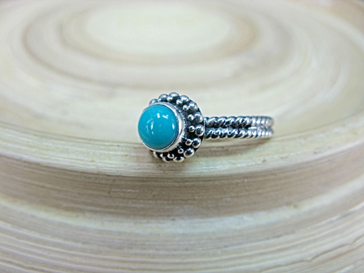 Round Turquoise 925 Sterling Silver Ring