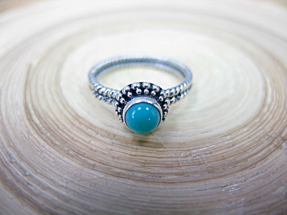 Round Turquoise 925 Sterling Silver Ring
