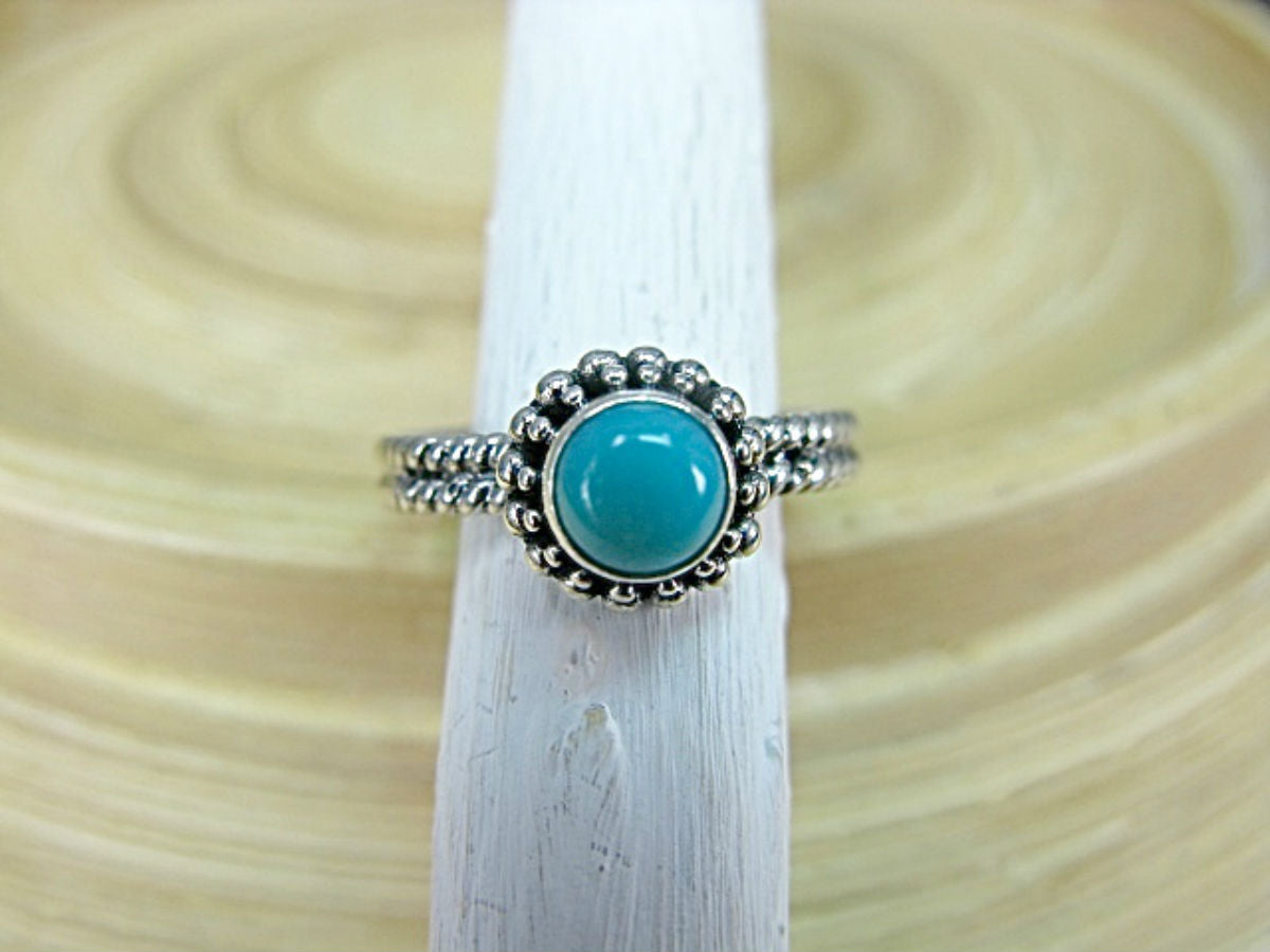 Round Turquoise 925 Sterling Silver Ring