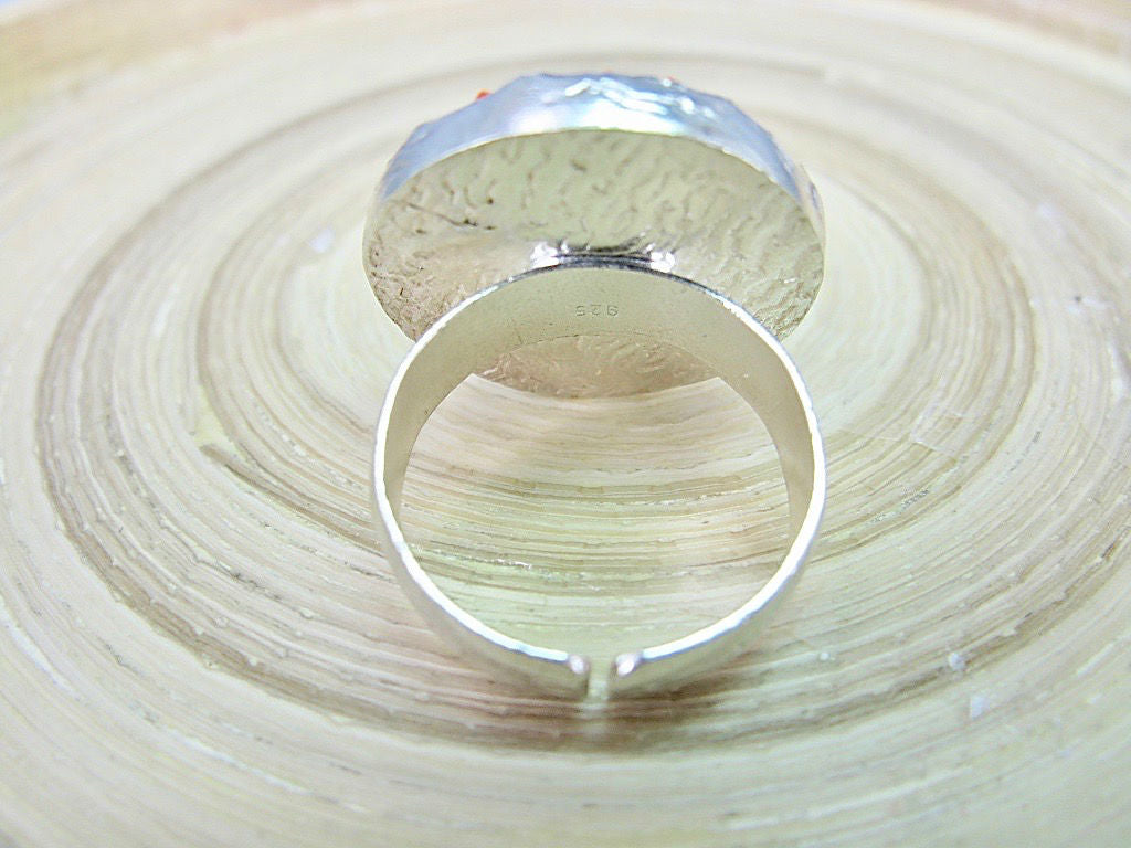 Fabric Handmade Round 925 Sterling Silver Ring