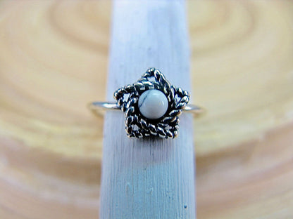 Star Howlite Oxidized Pinky Ring 925 Sterling Silver