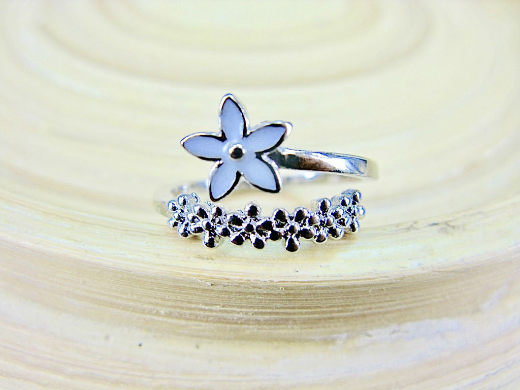 Star Flower Crystal Ring 925 Sterling Silver