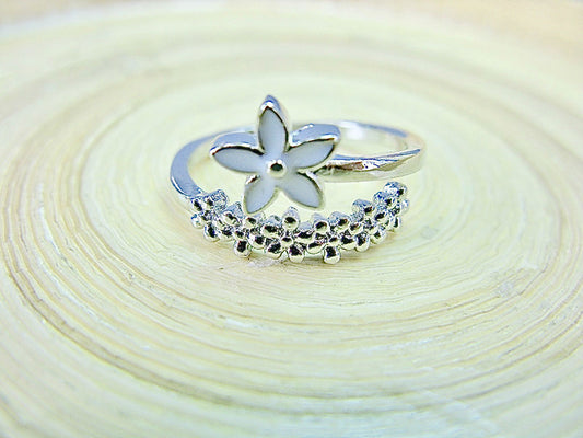 Star Flower Crystal Ring 925 Sterling Silver