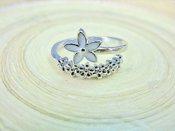 Star Flower Crystal Ring 925 Sterling Silver
