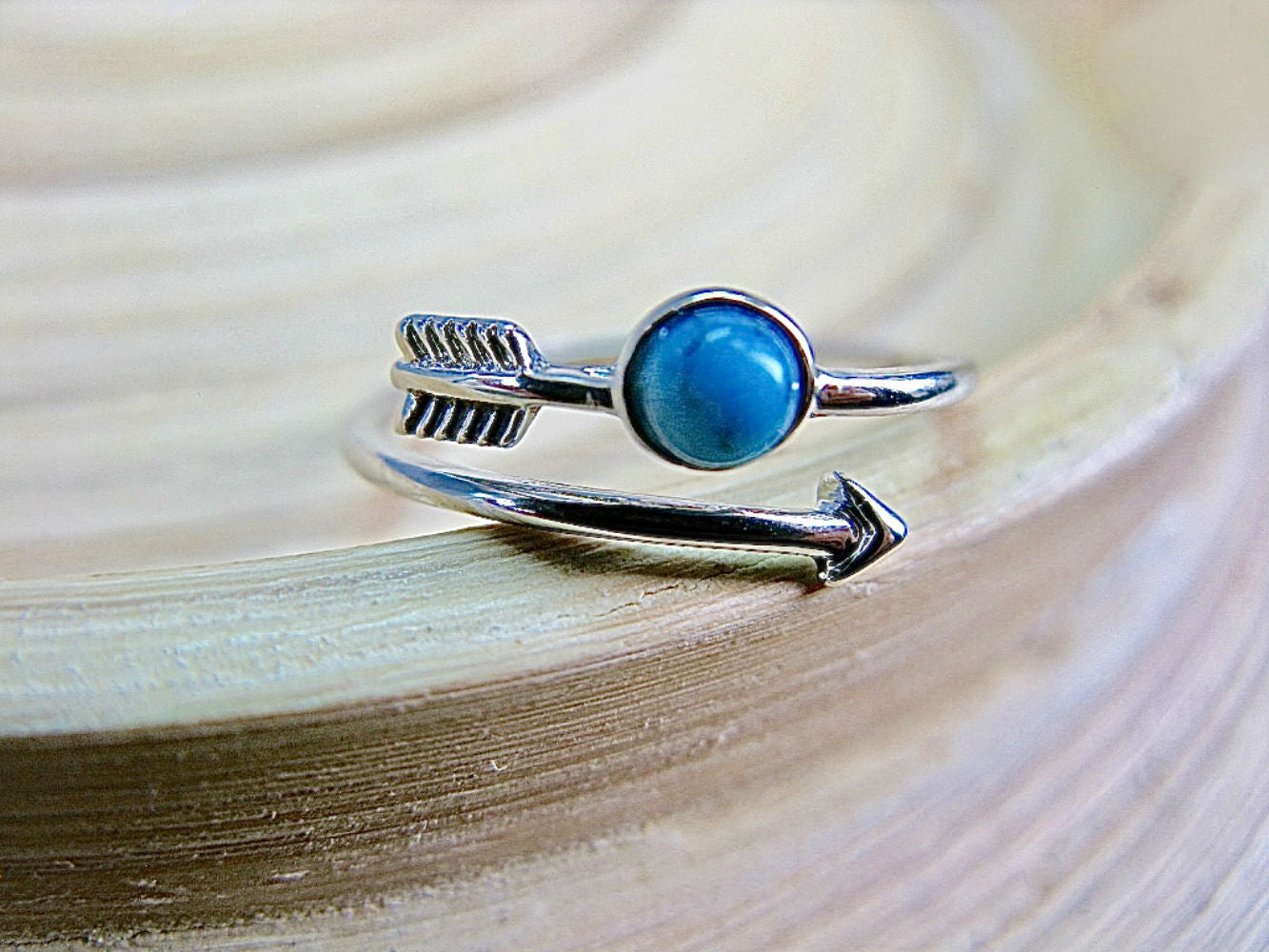 Arrow Turquoise Oxidized Ring 925 Sterling Silver