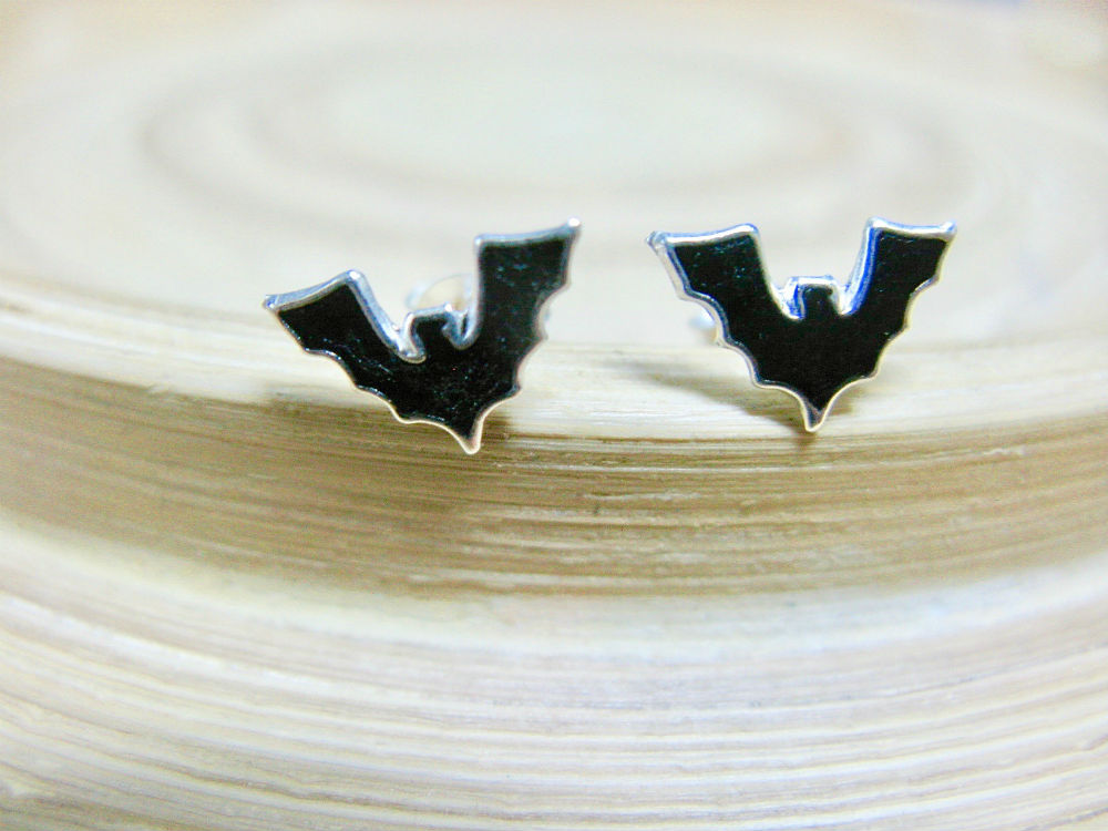 Bat 925 Sterling Silver Stud Earrings