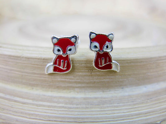 Fox 925 Sterling Silver Stud Earrings