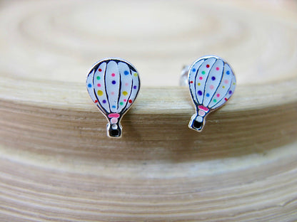 Hot Air Balloon 925 Sterling Silver Stud Earrings