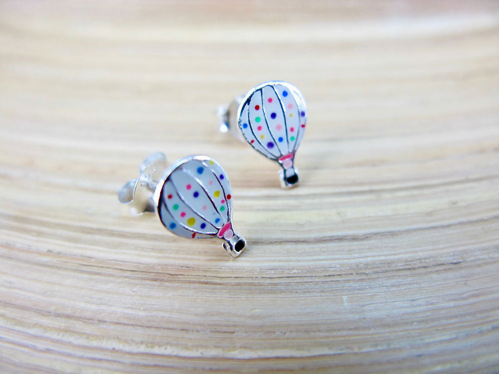 Hot Air Balloon 925 Sterling Silver Stud Earrings