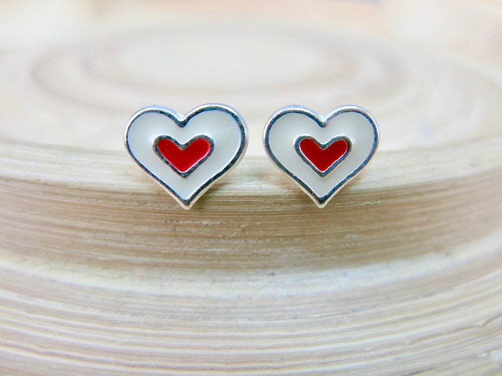 Heart 925 Sterling Silver Stud Earrings