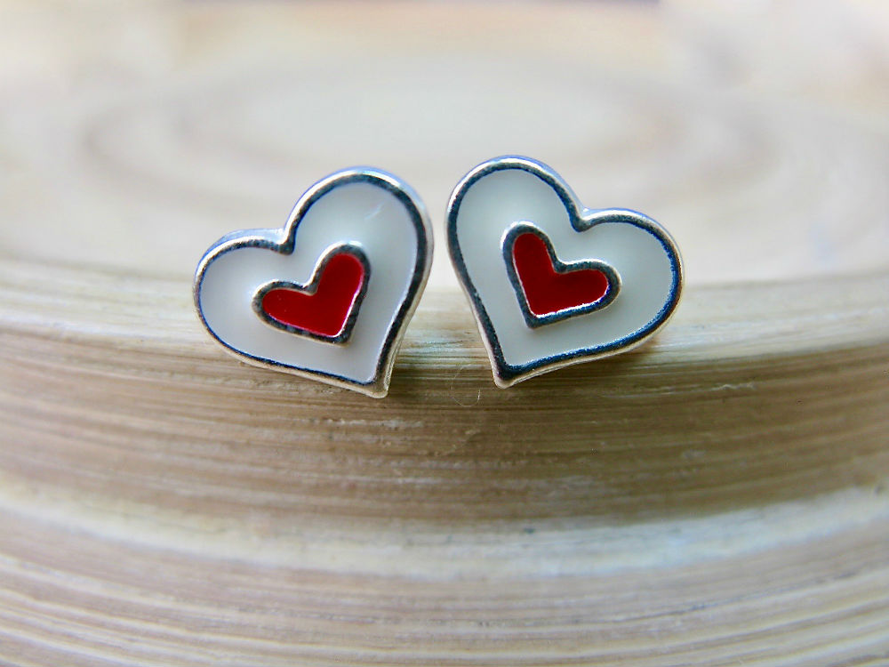 Heart 925 Sterling Silver Stud Earrings