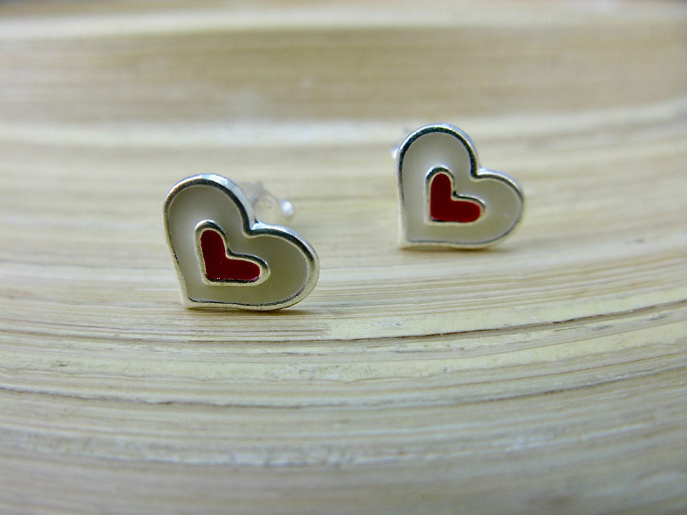 Heart 925 Sterling Silver Stud Earrings