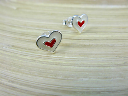 Heart 925 Sterling Silver Stud Earrings