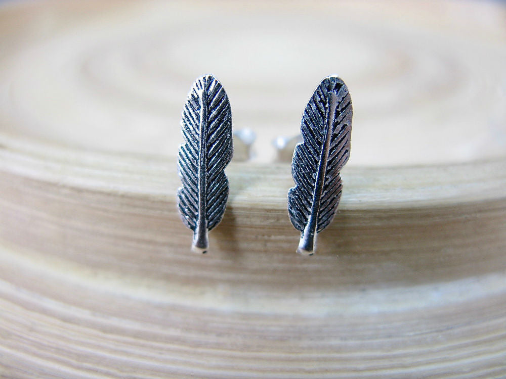 Feather 925 Sterling Silver Stud Earrings