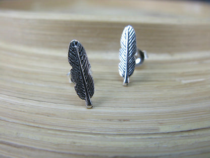 Feather 925 Sterling Silver Stud Earrings