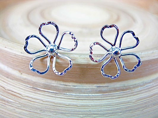 Flower Fiigree 925 Sterling Silver Stud Earrings