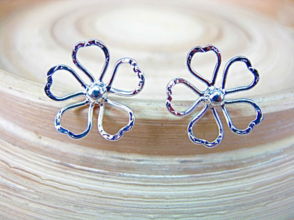 Flower Fiigree 925 Sterling Silver Stud Earrings