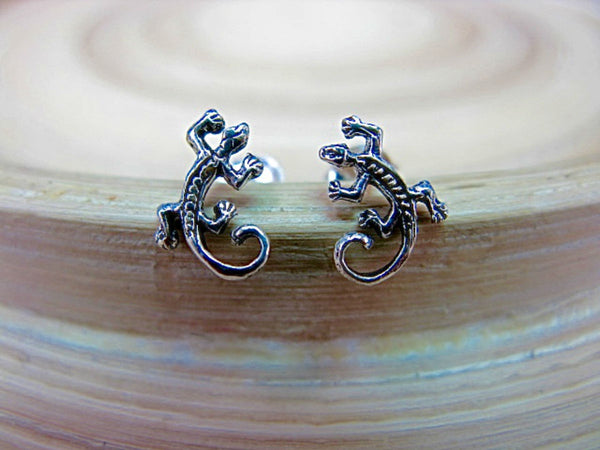 Gecko Stud Earrings 925 Sterling Silver