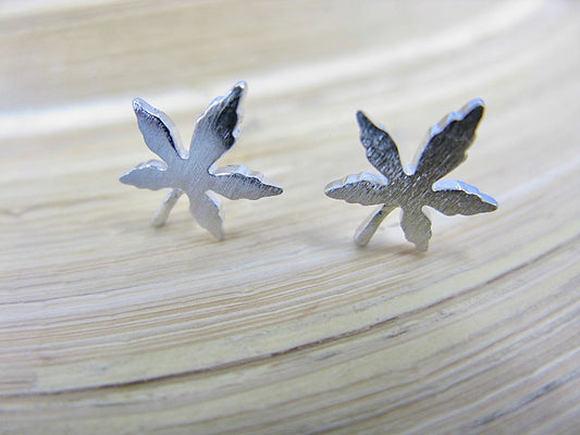 Maple Leaf 925 Sterling Silver Stud Earrings