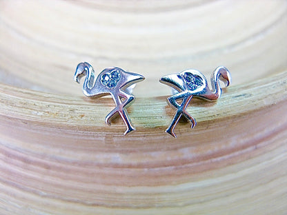 Flamingo 925 Sterling Silver Crystal Stud Earrings