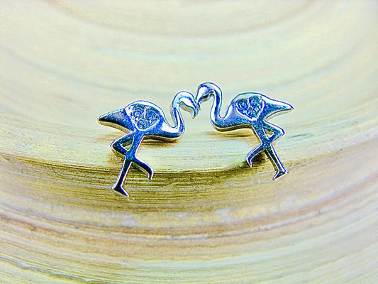 Flamingo 925 Sterling Silver Crystal Stud Earrings