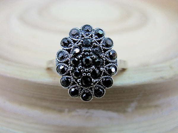 Marcasite Oval Shaped Ring in 925 Sterling Silver