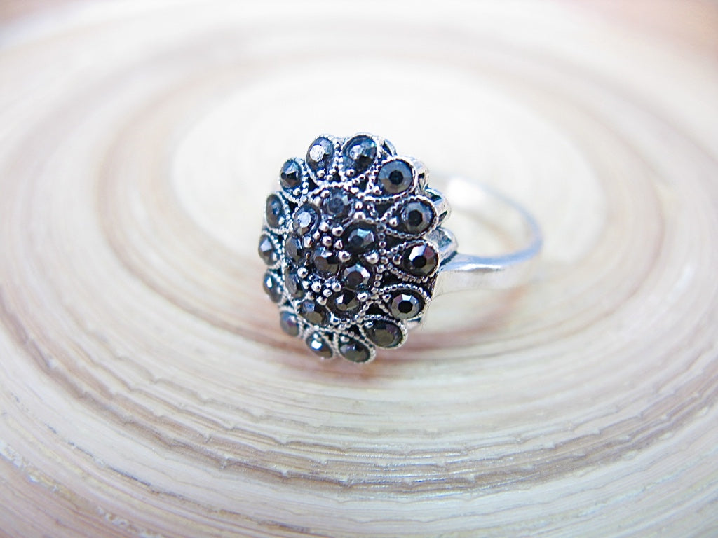 Marcasite Oval Shaped Ring in 925 Sterling Silver