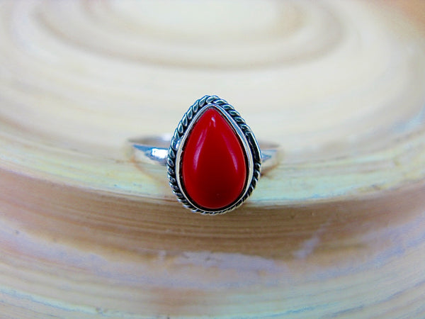Coral Ring in 925 Sterling Silver