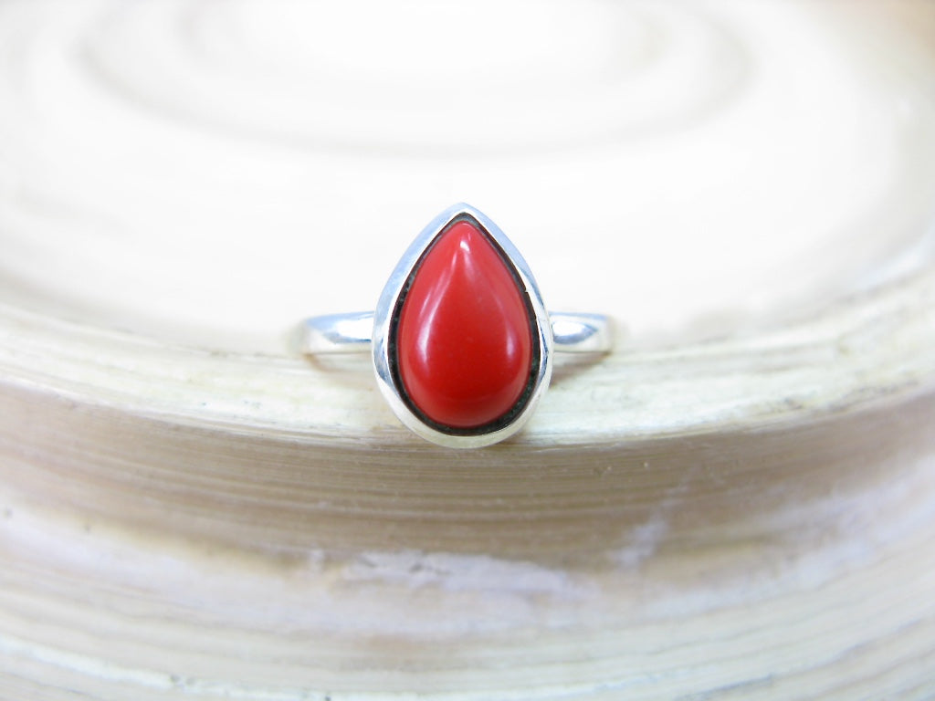 Coral Ring in 925 Sterling Silver