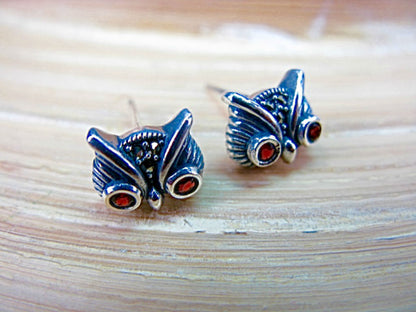 Owl Marcasite 925 Sterling Silver Stud Earrings